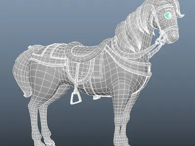 Horse 3D Model Lowpoly Low-poly 3D model