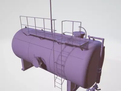 Petroleum storage tank Low-poly 3D model