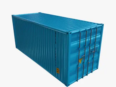 Cargo Container Set Low Poly Low-poly 3D model