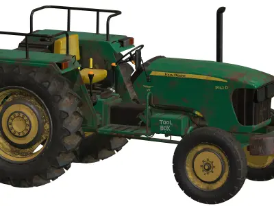 Tractor Low Poly john deere Low-poly 3D model