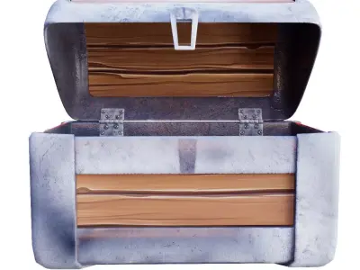 Chest with painted texture Free 3D model