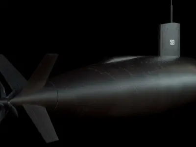 USS Albacore Submarine Low-poly 3D model