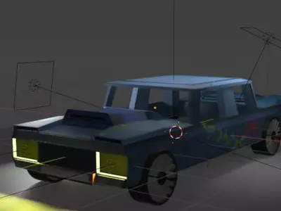 NPR stylized Car  includes separated parts for easy rigging Low-poly 3D model