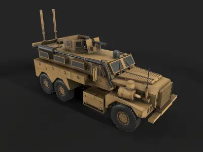 Cougar MRAP 6X6 Low-poly 3D model