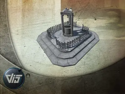 Old Gardenwell Low-poly 3D model