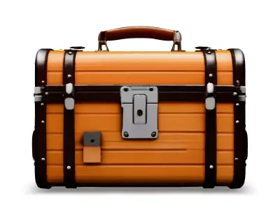 Vintage Travel Suitcase 3D Model Low-poly 3D model