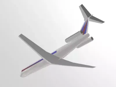 Fictional Twin Rear Engine JetlinerMD-88 Inspired series 3D model