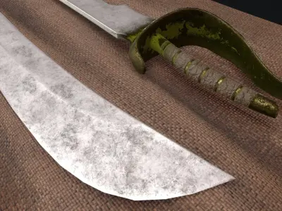  Pirate Saber sword Low Poly Low-poly 3D model