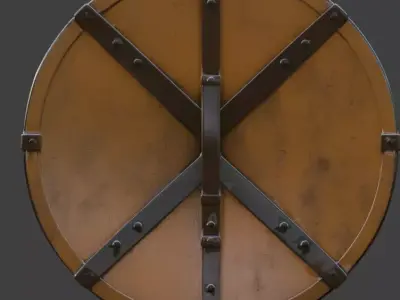 Viking Round Shield 3D Model v05 Low-poly 3D model