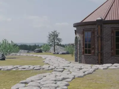 Mountain Village Settlement 3D model buy