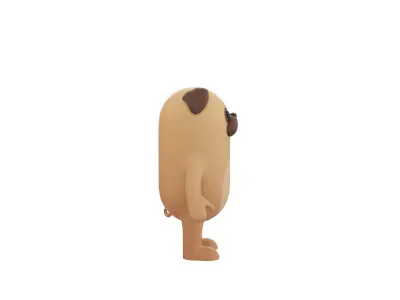 Pug Dog Character 3D model
