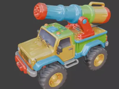 Summer Party Water Blaster Truck 3D Model Low-poly 3D model