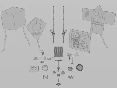 Japanese Toys Pack Low-poly 3D model