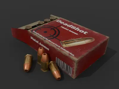 Pistol Ammo Box Game Ready Free low-poly 3D model