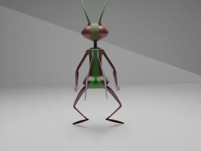 Fly Ant Leafcutter Comic Character Low-poly 3D model