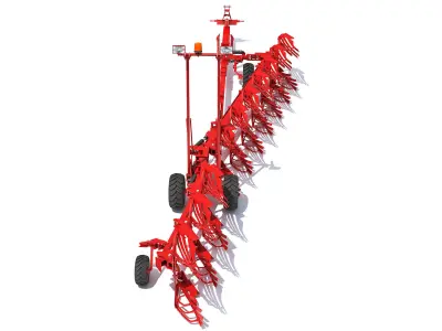 Semi Mounted Farm Plough 3D model