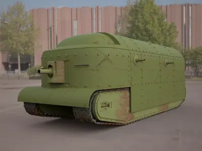 flying elephant tank 3d model 3D model