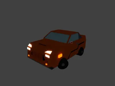 Low Poly Muscle Car Rig Low-poly 3D model