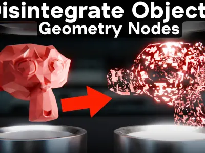 Disintegrate Objects - Geometry Nodes - Blender Free 3D model