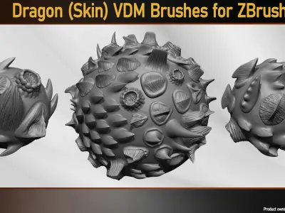 Dragon Skin VDM Brushes for ZBrush Vol 01 Low-poly 3D model