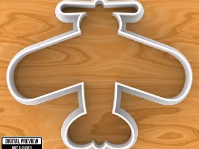 Acrobatic Aircraft Dough Fondant Cookie Cutter 3D print model