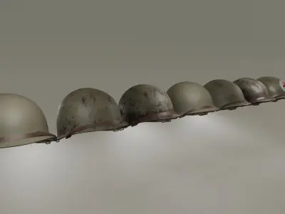 Accurate M1 Army Helmet 3D Model Low-poly 3D model