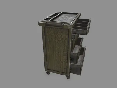 Cupboard metal cabinet with drawers Low-poly 3D model get