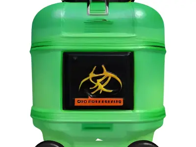 Mobile Biohazard Waste Barrel 3D model