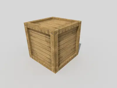 low poly wooden box Low-poly 3D model order