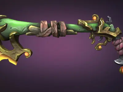 Pirate musket Low-poly 3D model