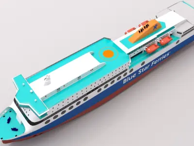 Blue Star 1 Low-poly 3D model