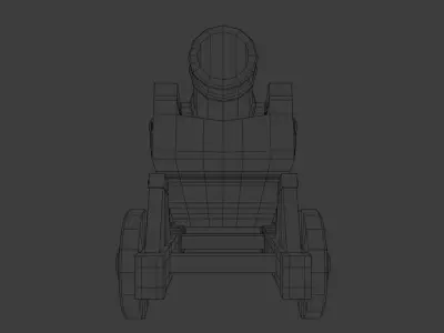 Cannon Low-poly 3D model 10