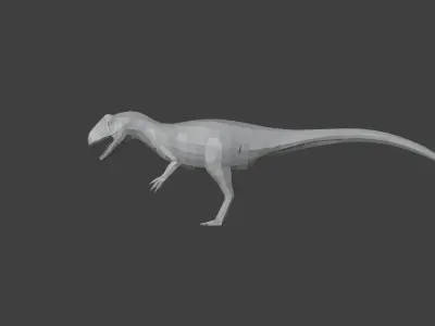 Low-poly Allosaurus with Rig and 15 animations for games Low-poly 3D model
