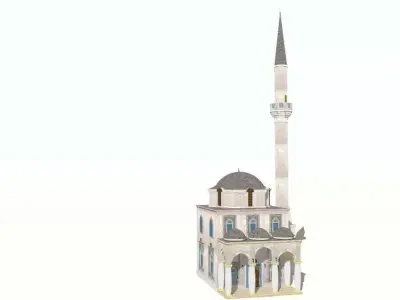 Mosque 3D antique building in Greece Low-poly 3D model