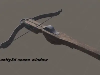 Lowpoly animated medieval crossbow with bolt game-ready Free low-poly 3D model