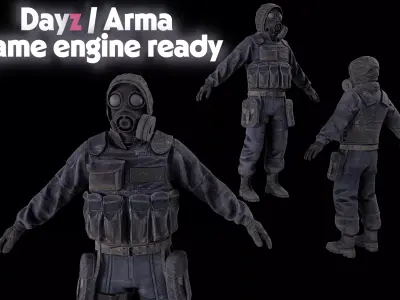Dayz suit Stalker like style mercenary cloth Low-poly 3D model