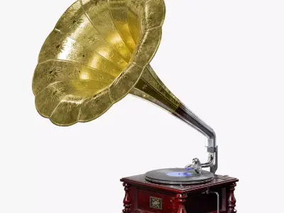 Gramophone Low-poly 3D model