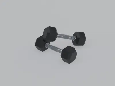 Dumbbell 10 KG Low-poly 3D model