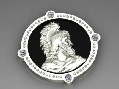 Medallion with st Vartan 3D print model