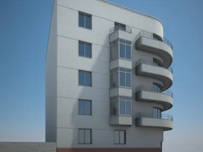 Apartment Building 04 3D model purchase