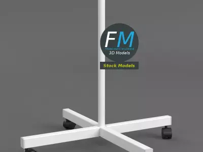 4 wheels rolling stand base 3D model
