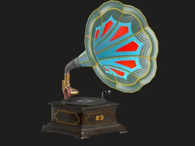 Gramophone Low-poly 3D model