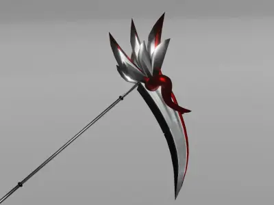 Crimson Winged Scythe Low-poly 3D model