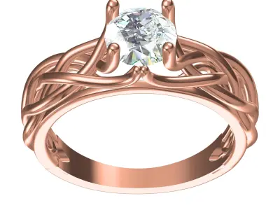 Antique Celtic Moissanite Engagement Ring for Women 3D print model