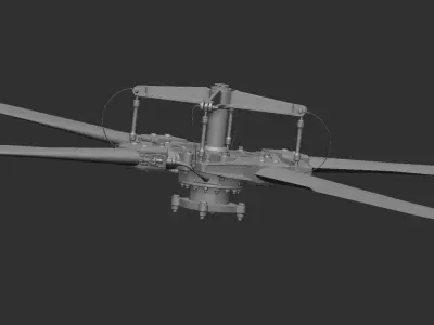 Black Hawk Rear Rotor Assembly 3D print model