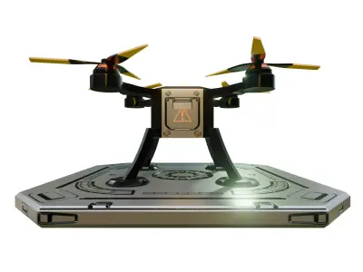Low-polygon Drone modelwithAnim Low-poly 3D model