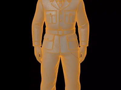 Soldier Military Figure with Helmet 3D Print Model 3D print model