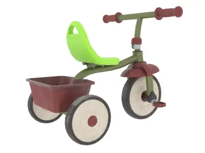 Kids Tricycle Low-poly 3D model buy