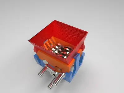 Crushing Machine-Shredder-Crusher-Machine PBR GameReady 3D Model Low-poly 3D model