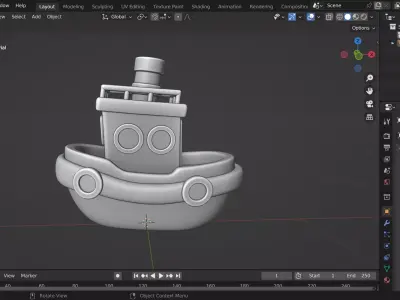 Miniature Tugboat  3D print model